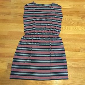 Talbots Red/Blue Striped Sleeveless Dress
